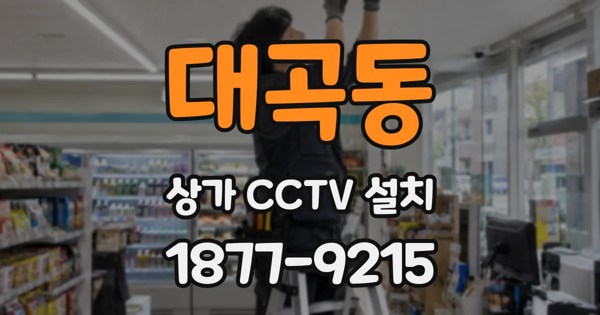 대곡동 상가 CCTV 설치