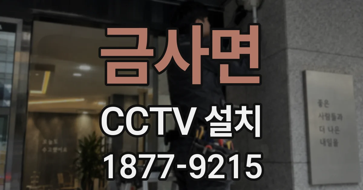금사면 CCTV 설치