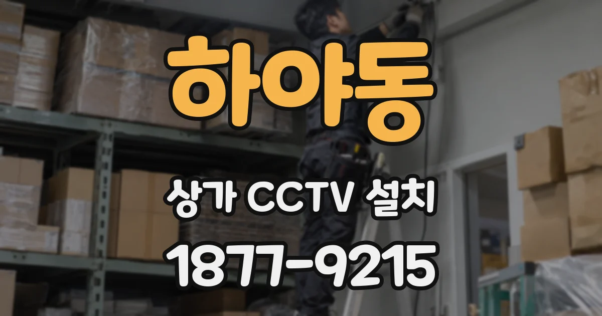 하야동 상가 CCTV 설치
