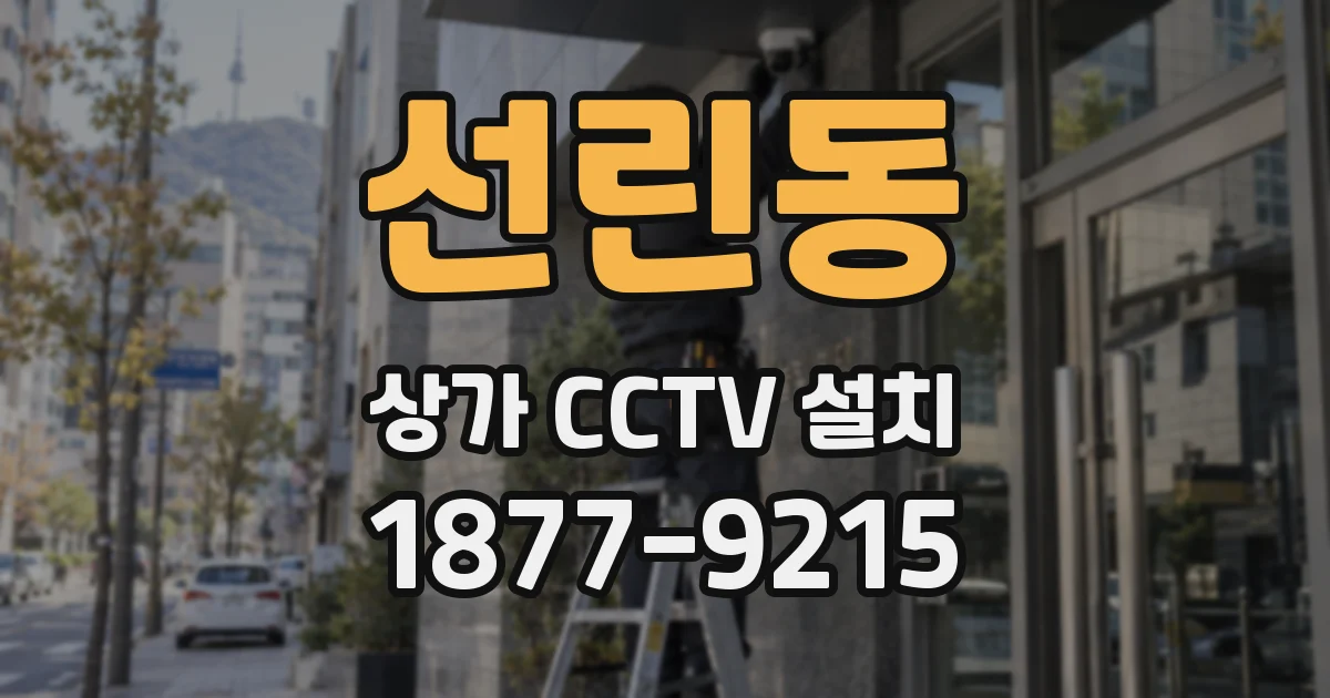 선린동 상가 CCTV 설치