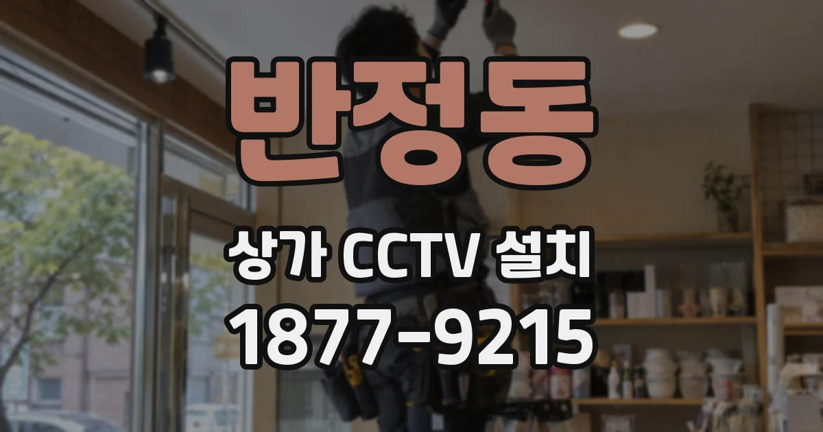 반정동 상가 CCTV 설치