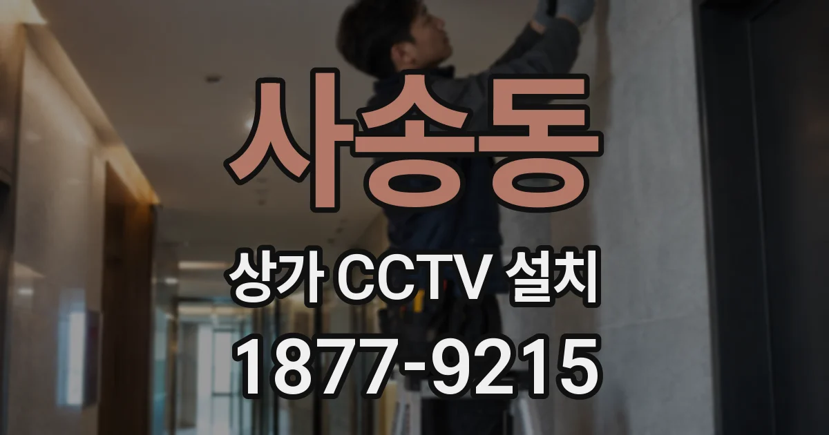 사송동 상가 CCTV 설치