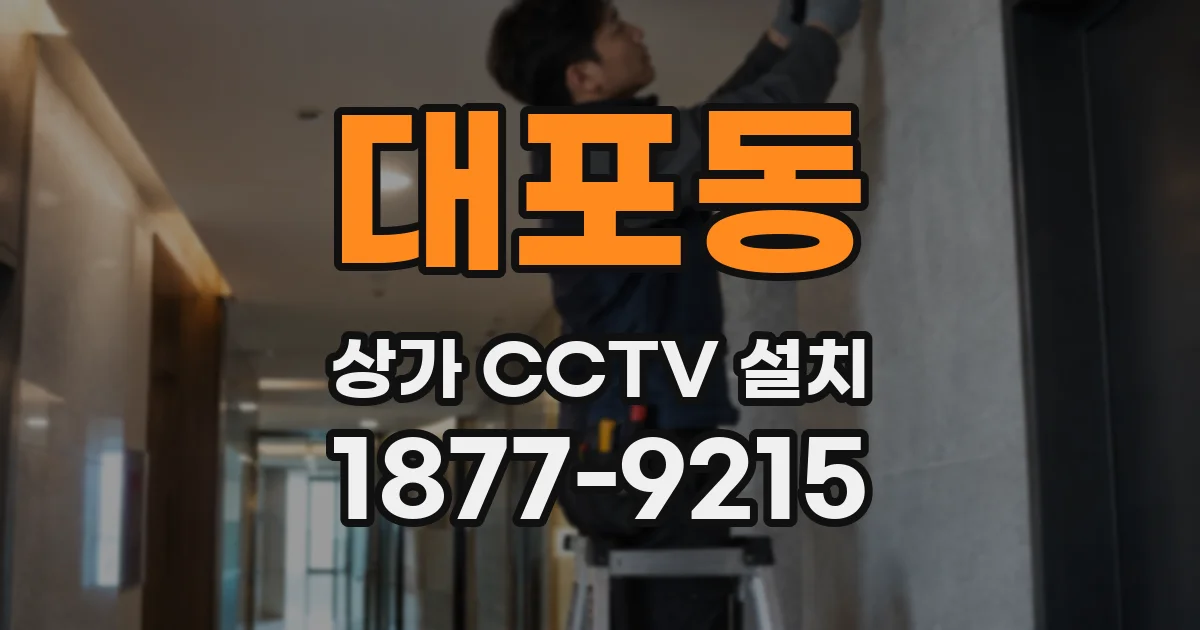 대포동 상가 CCTV 설치