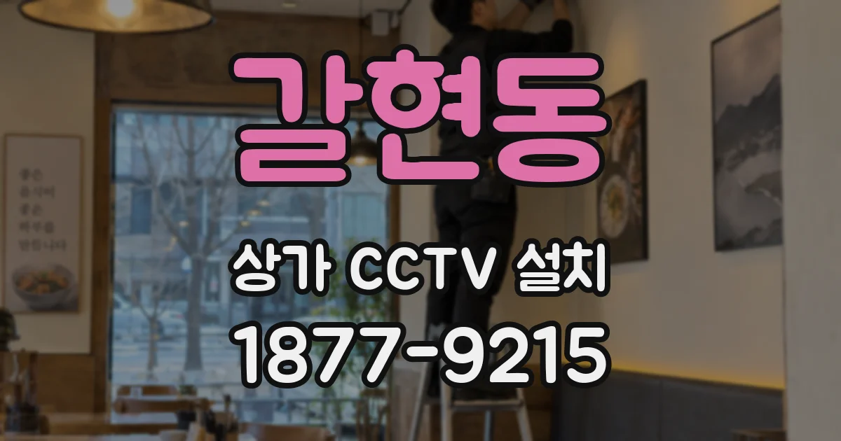 갈현동 상가 CCTV 설치