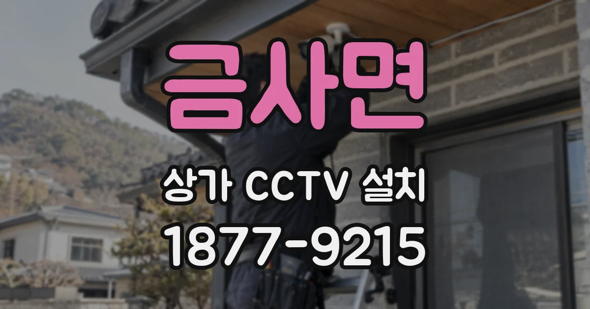 금사면 상가 CCTV 설치