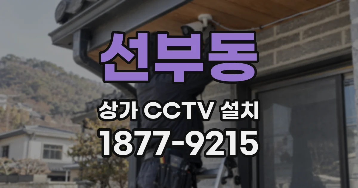 선부동 상가 CCTV 설치
