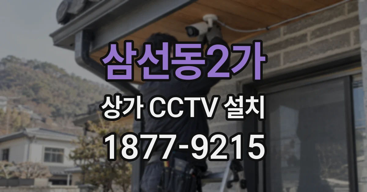 삼선동2가 상가 CCTV 설치