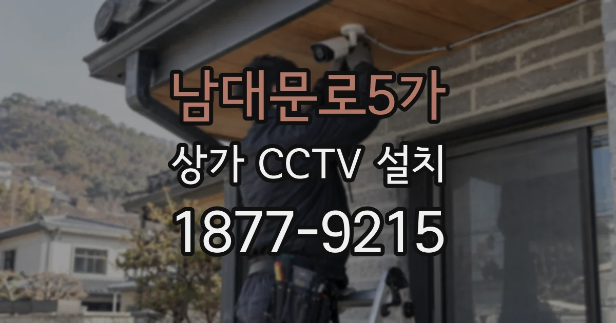 남대문로5가 상가 CCTV 설치