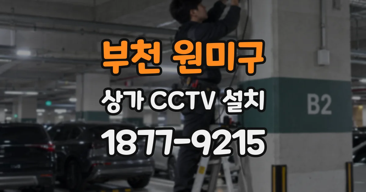 부천 원미구 상가 CCTV 설치