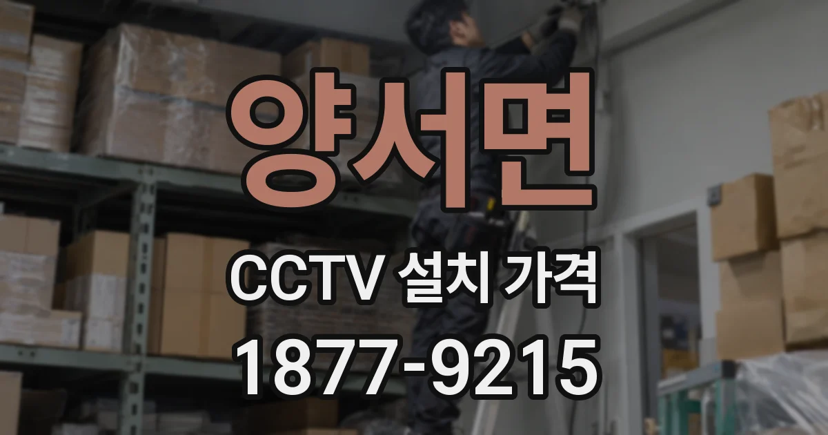 양서면 CCTV 설치 가격