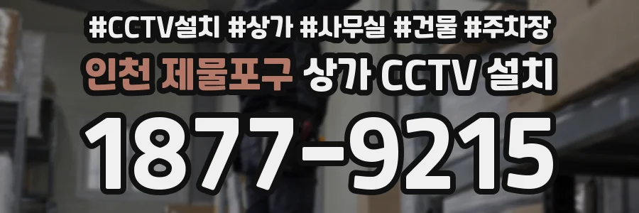 인천 제물포구 상가 CCTV 설치