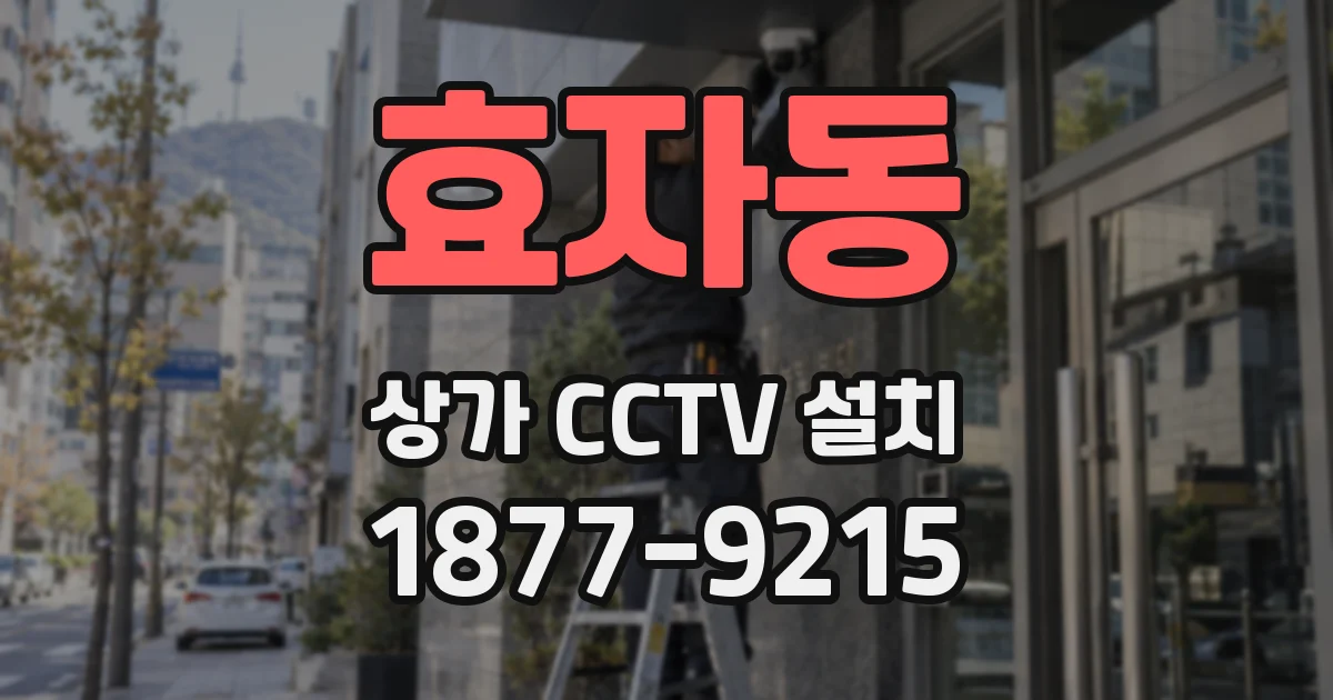 효자동 상가 CCTV 설치