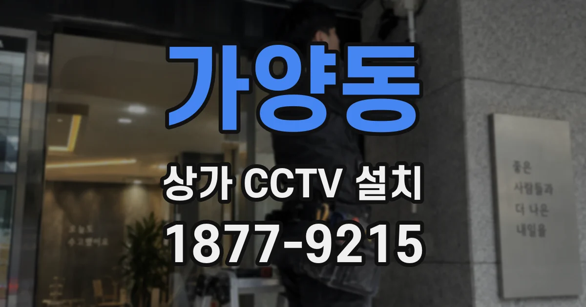 가양동 상가 CCTV 설치