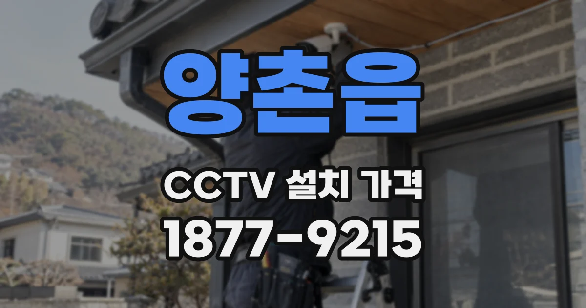 양촌읍 CCTV 설치 가격