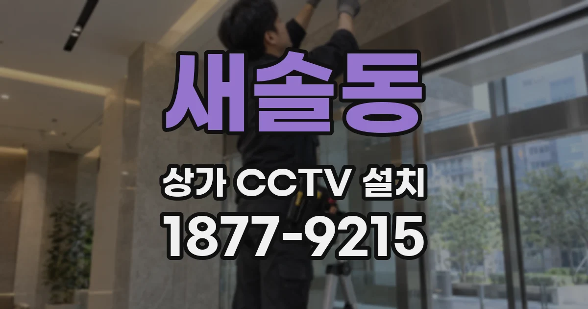 새솔동 상가 CCTV 설치
