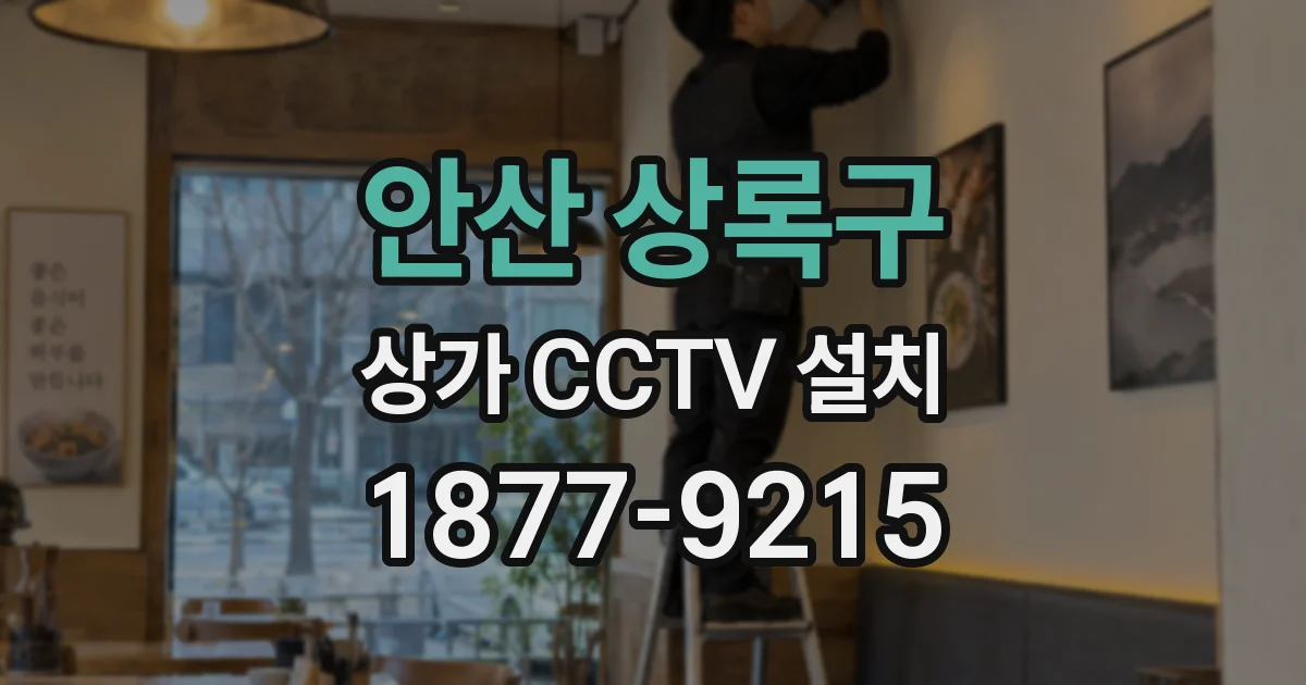 안산 상록구 상가 CCTV 설치