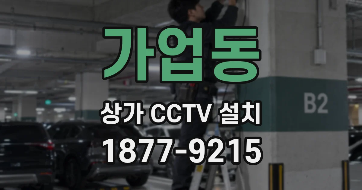 가업동 상가 CCTV 설치