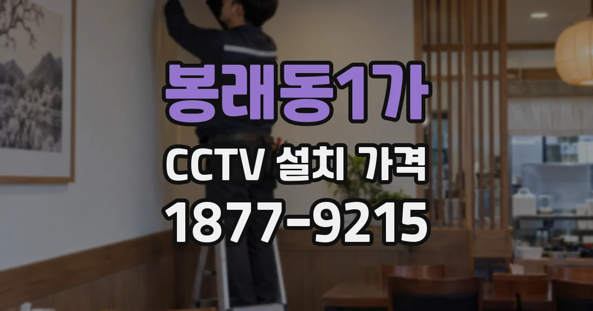 봉래동1가 CCTV 설치 가격