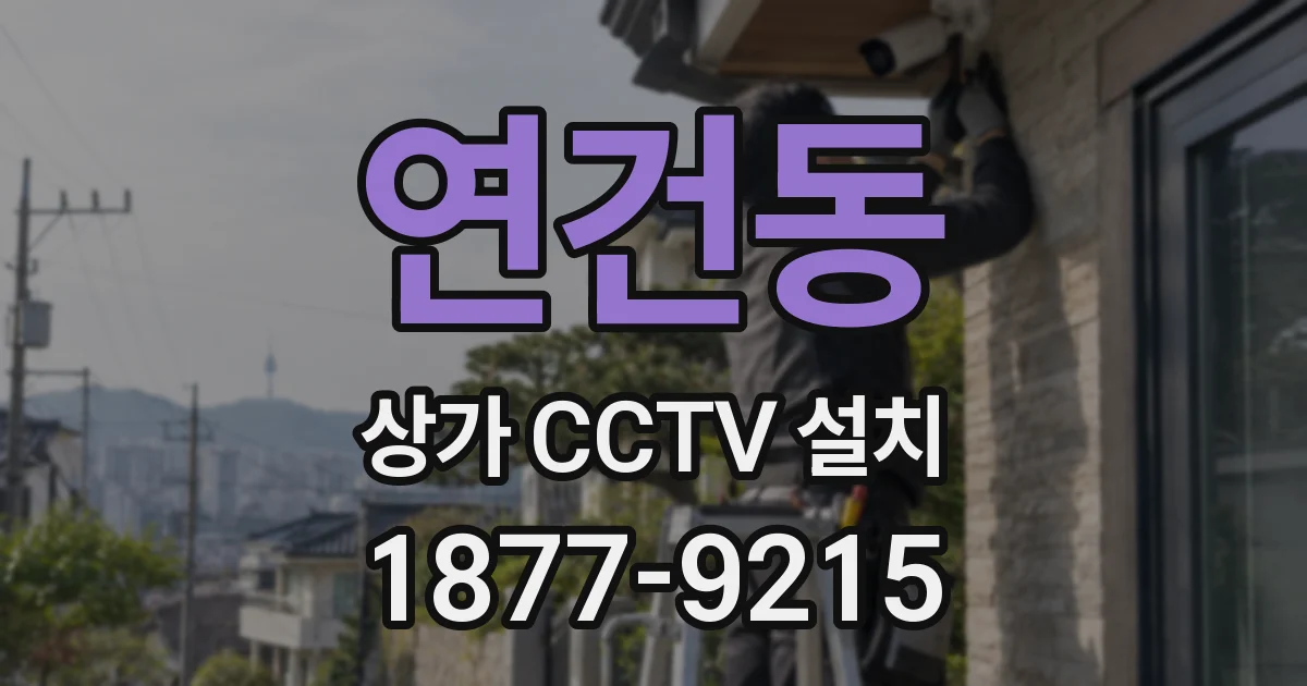 연건동 상가 CCTV 설치