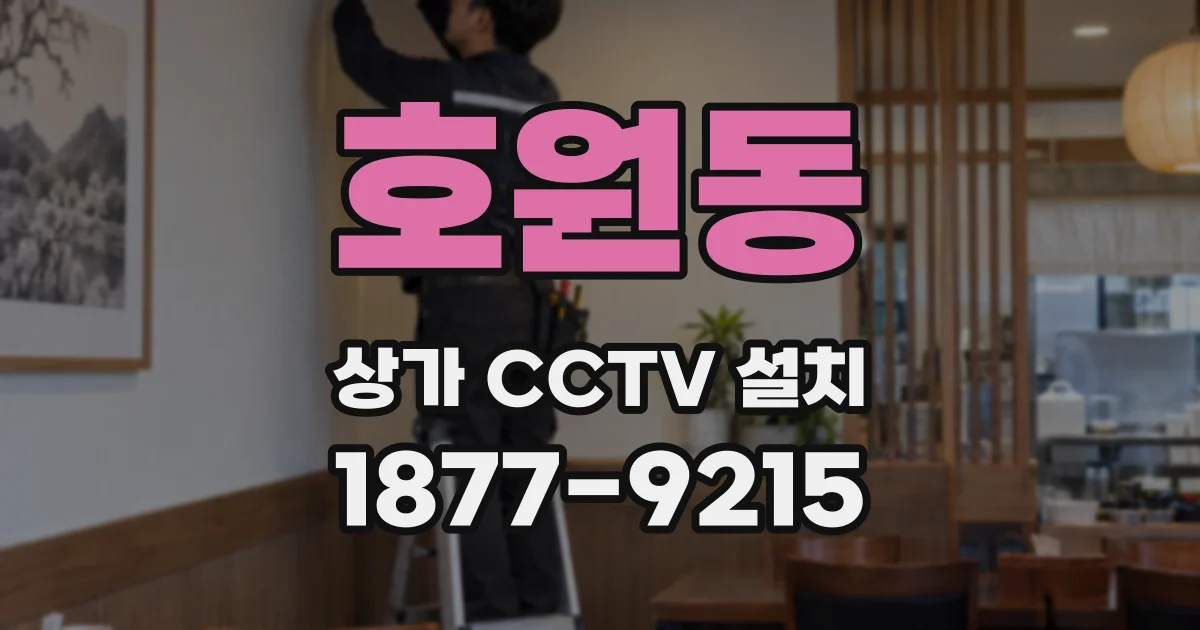호원동 상가 CCTV 설치