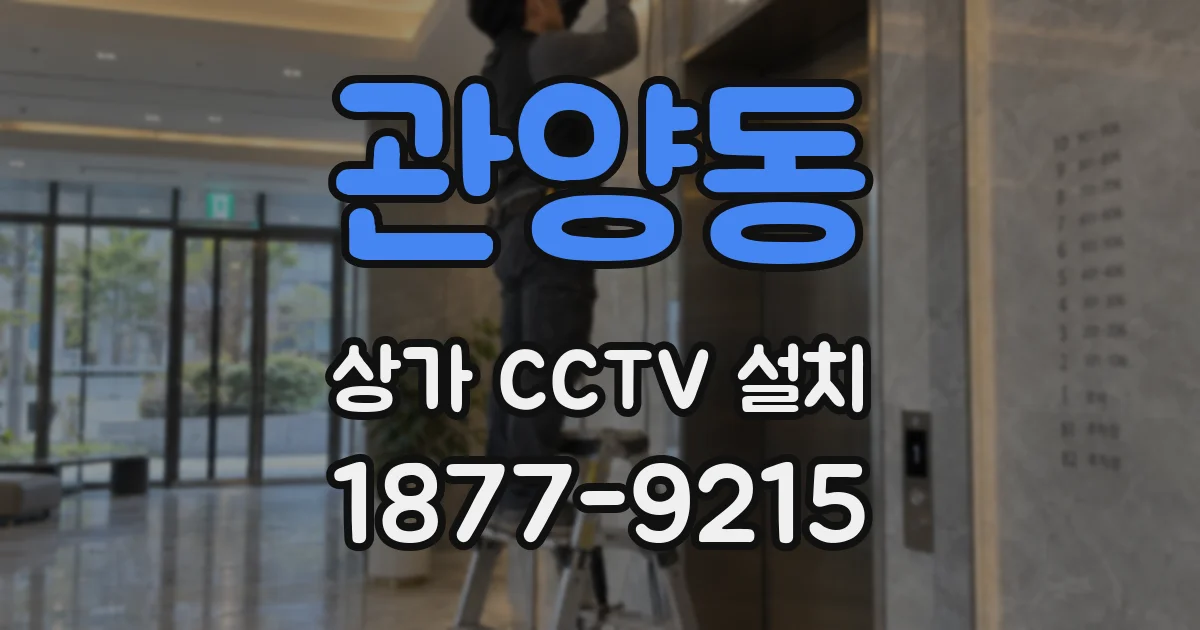 관양동 상가 CCTV 설치