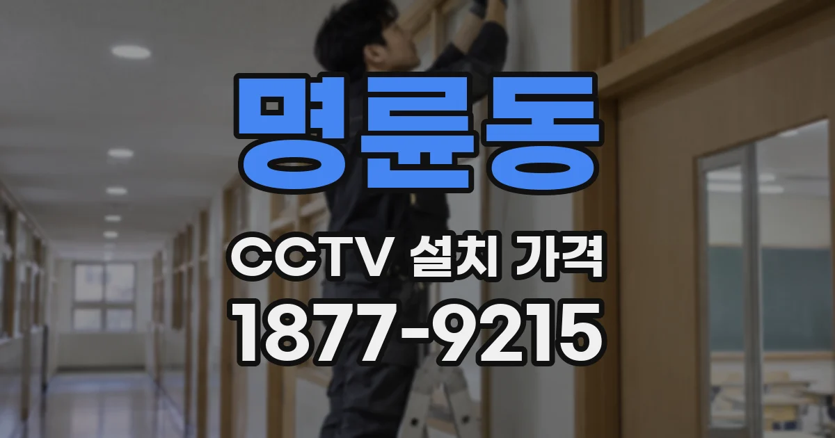 명륜동 CCTV 설치 가격