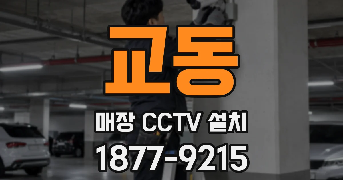 교동 매장 CCTV 설치