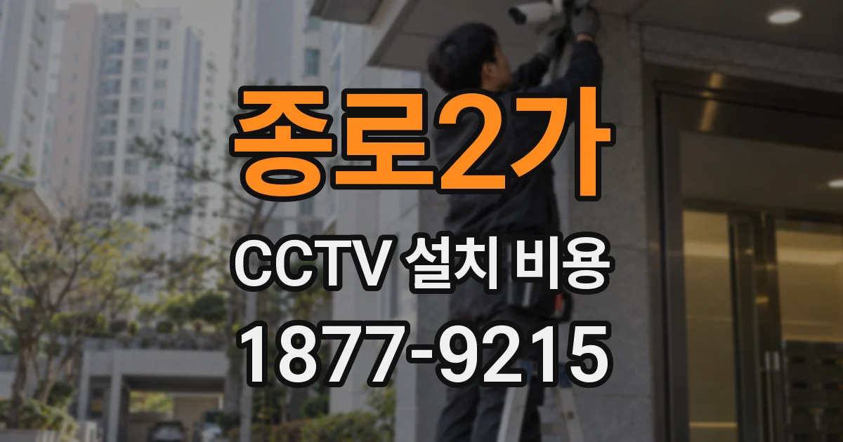 종로2가 CCTV 설치 비용
