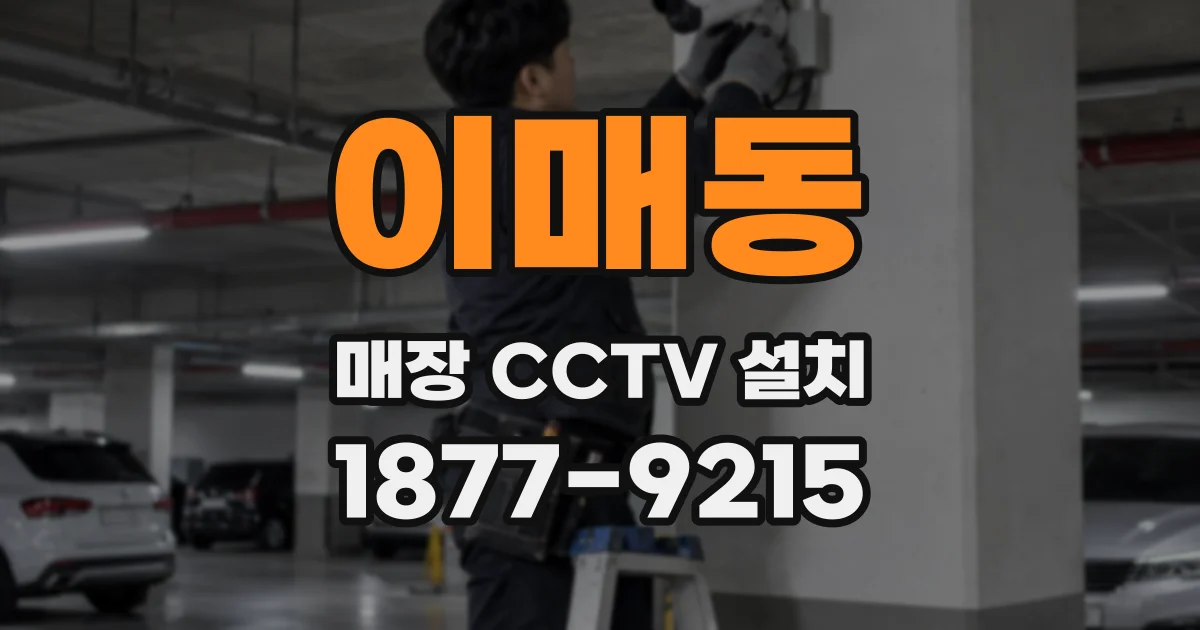 이매동 매장 CCTV 설치