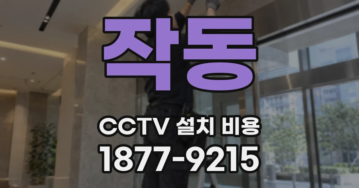 작동 CCTV 설치 비용