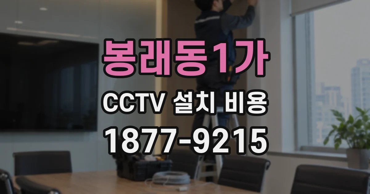 봉래동1가 CCTV 설치 비용