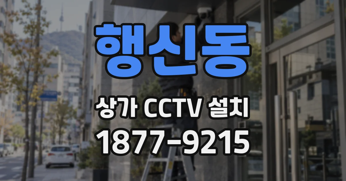 행신동 상가 CCTV 설치