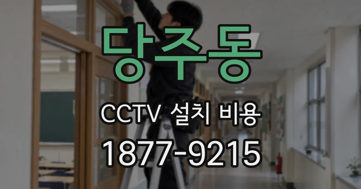 당주동 CCTV 설치 비용