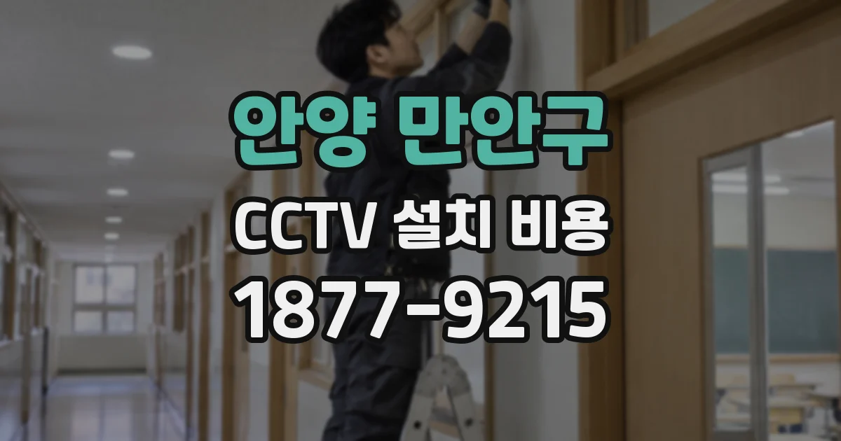 안양 만안구 CCTV 설치 비용