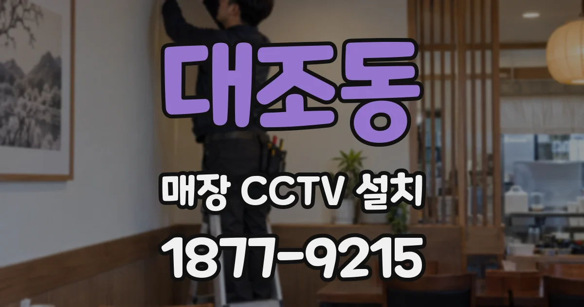 대조동 매장 CCTV 설치