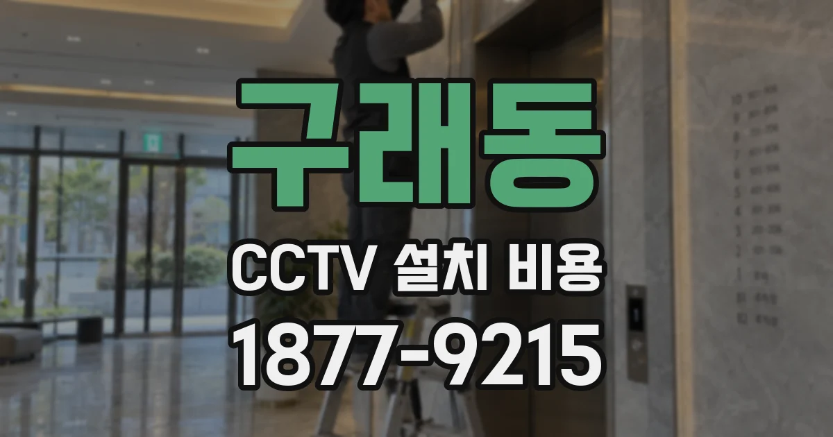 구래동 CCTV 설치 비용