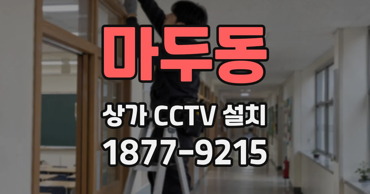마두동 상가 CCTV 설치