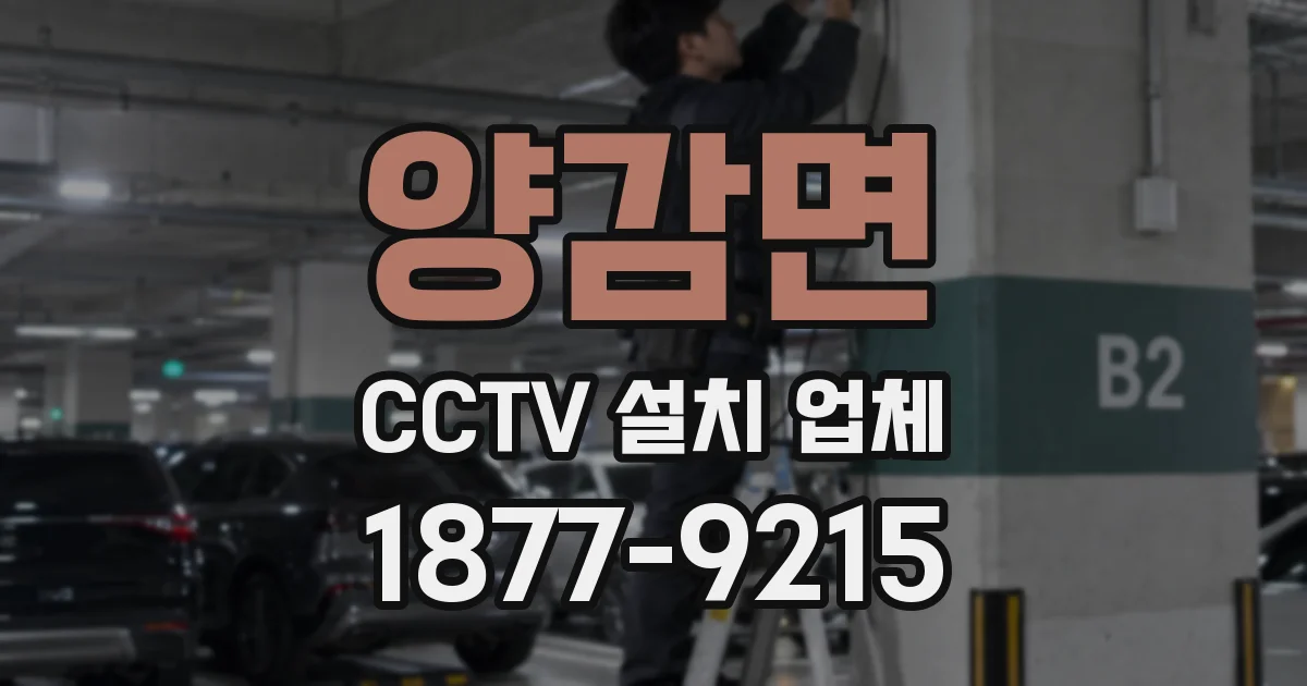 양감면 CCTV 설치 업체