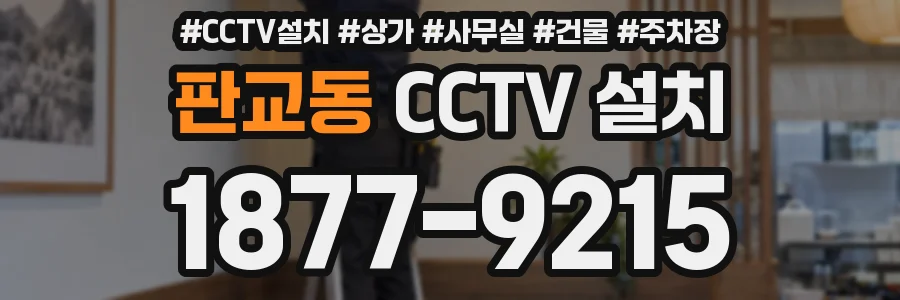 판교동 CCTV 설치