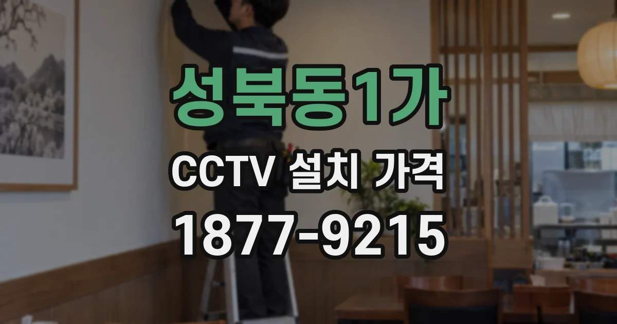 성북동1가 CCTV 설치 가격