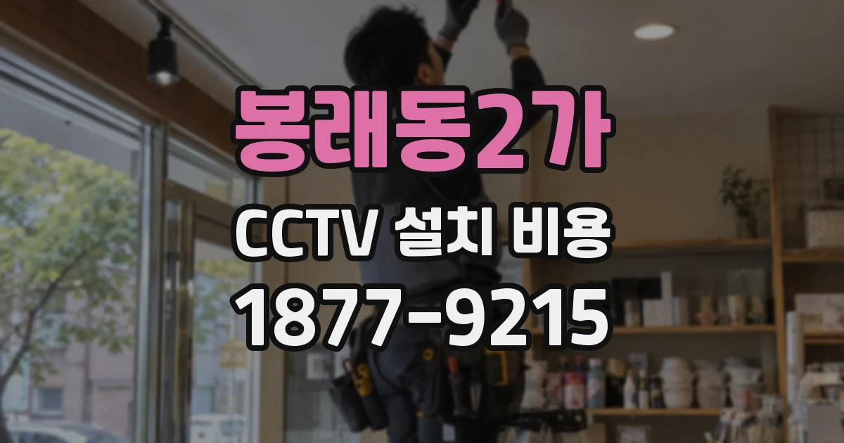 봉래동2가 CCTV 설치 비용