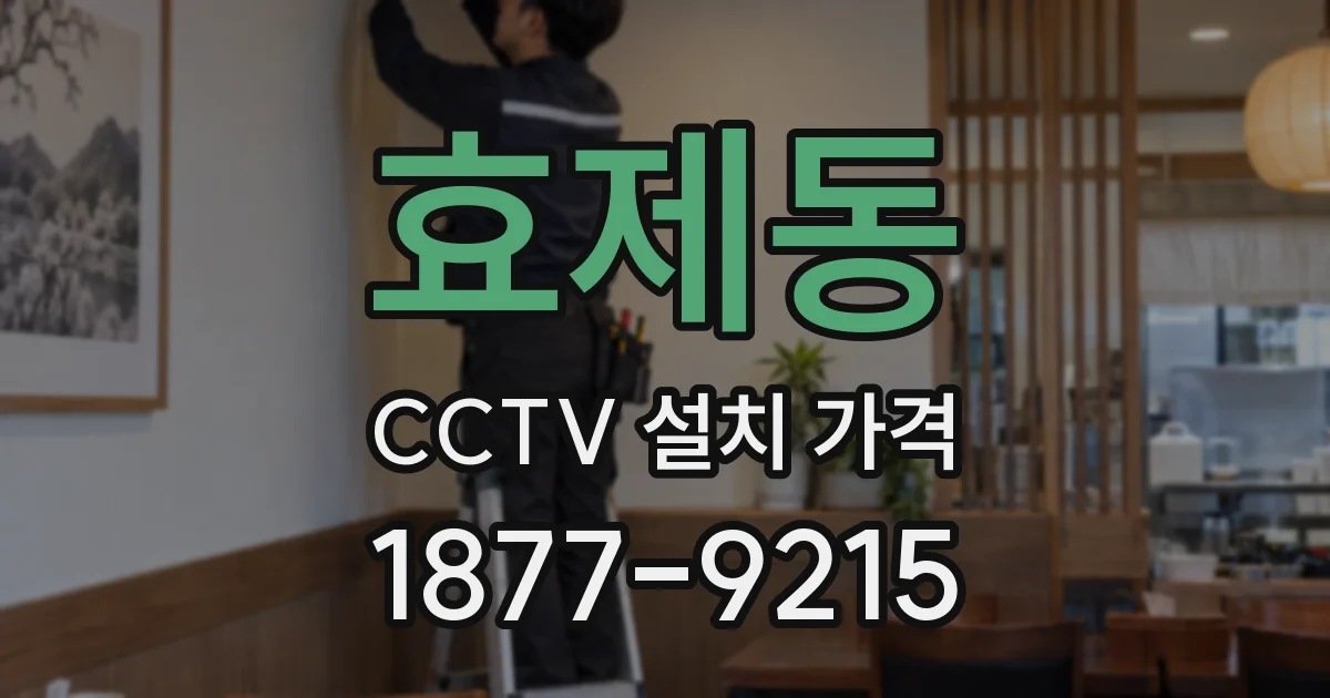 효제동 CCTV 설치 가격