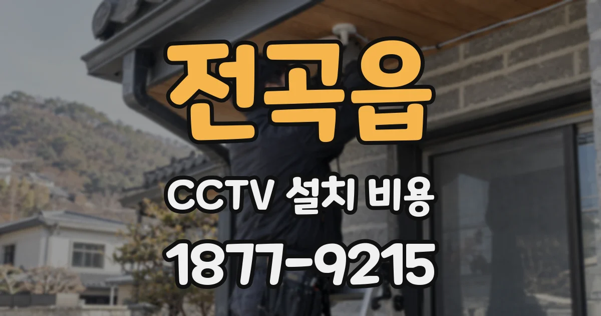 전곡읍 CCTV 설치 비용