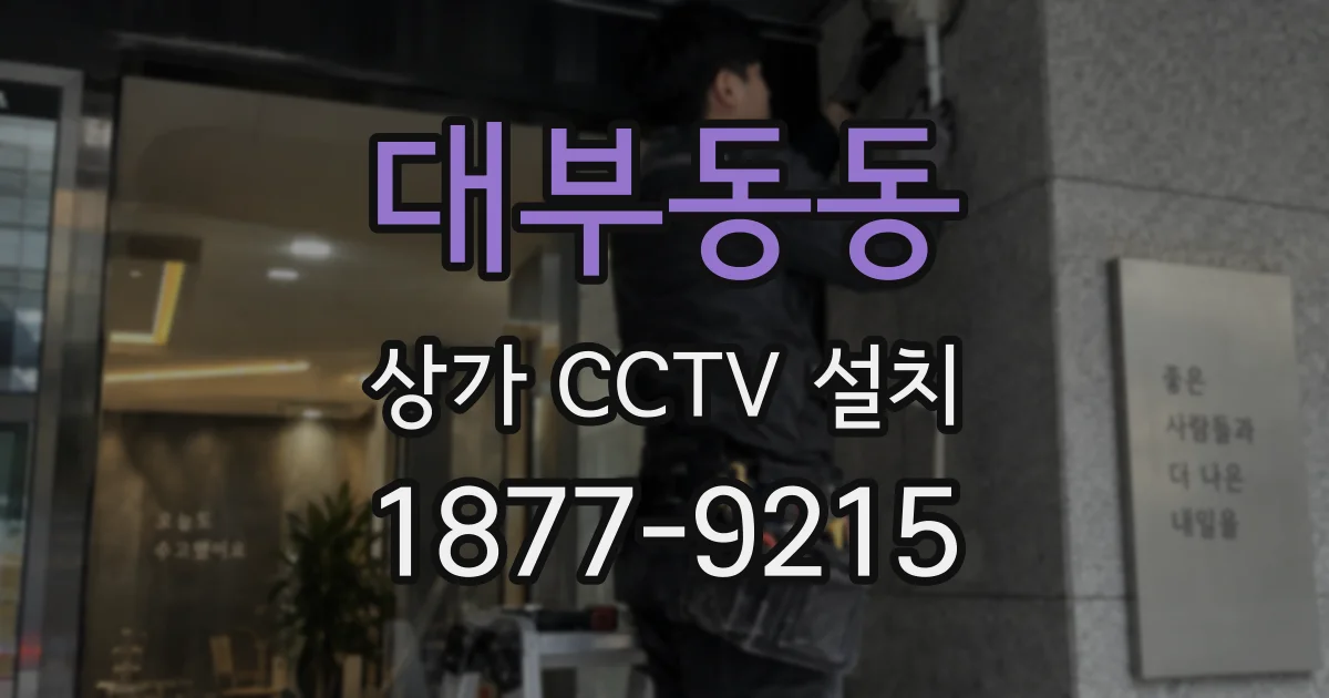 대부동동 상가 CCTV 설치