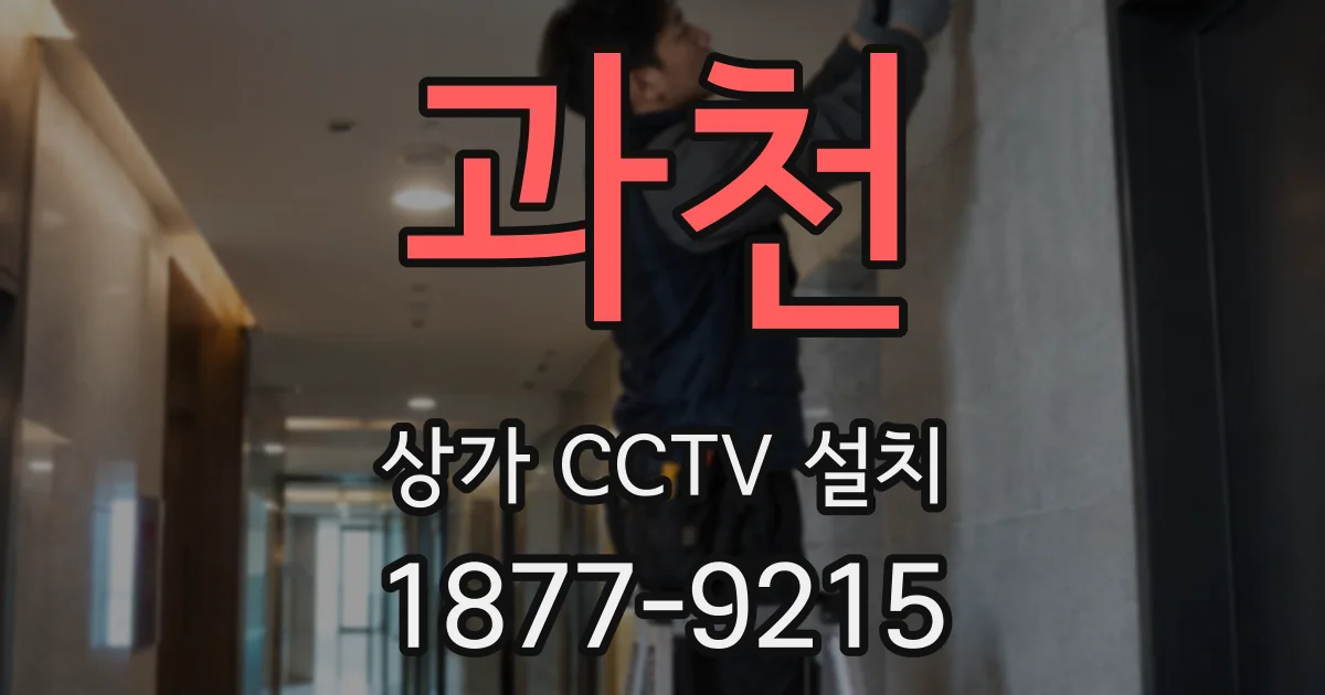 과천 상가 CCTV 설치