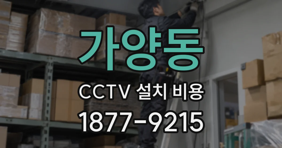 가양동 CCTV 설치 비용