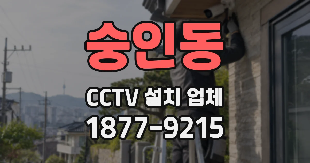 숭인동 CCTV 설치 업체