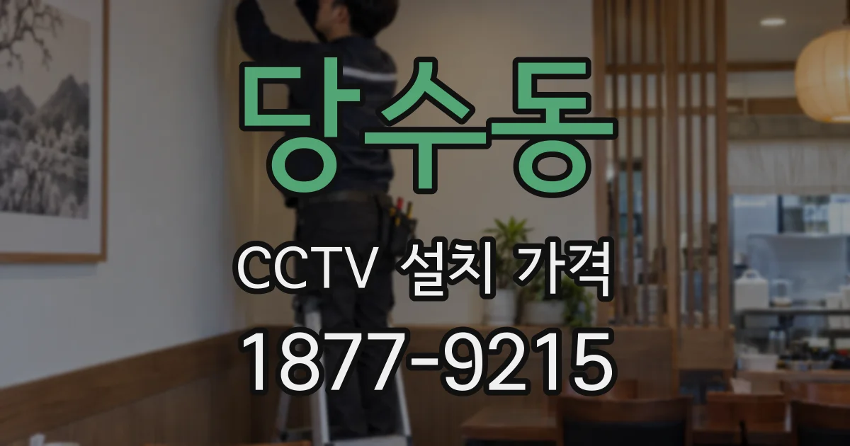 당수동 CCTV 설치 가격