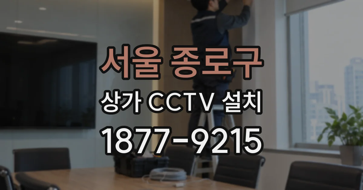 서울 종로구 상가 CCTV 설치