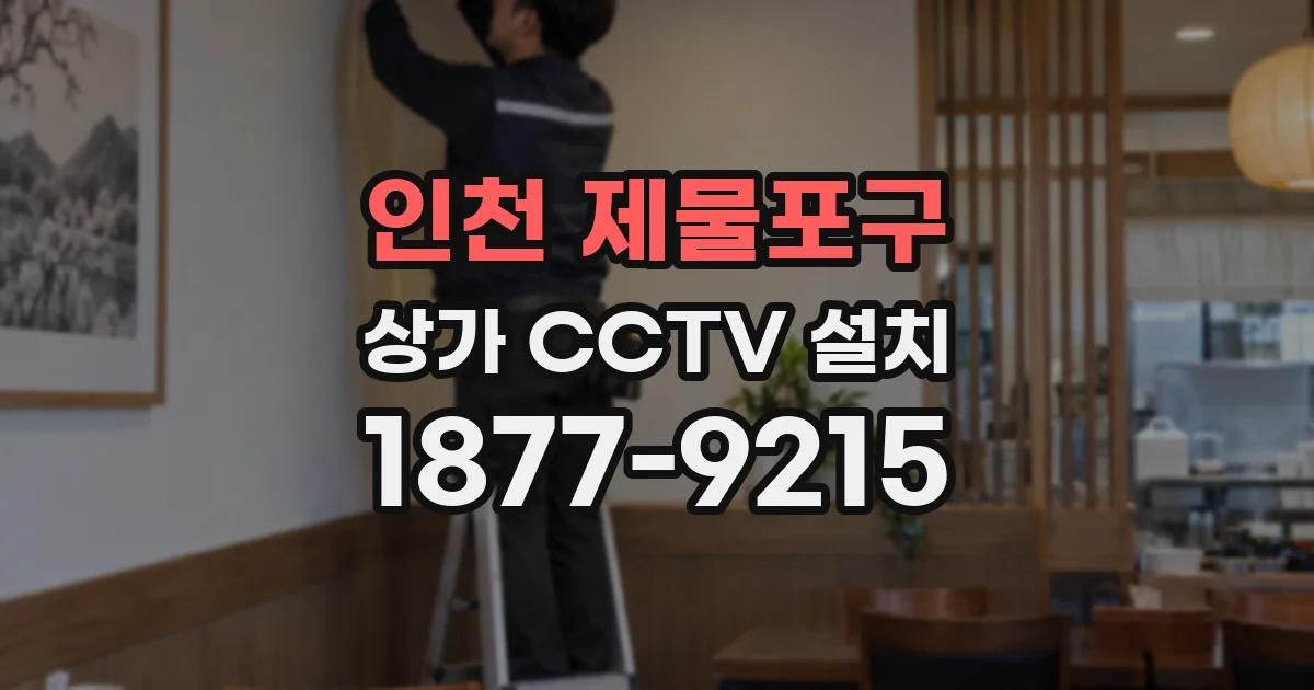 인천 제물포구 상가 CCTV 설치